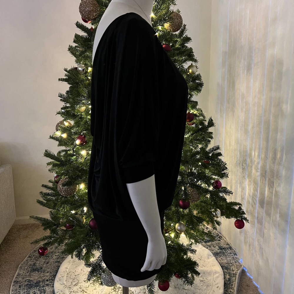 BCBGeneration Black Ruched Dress Size Medium - Picture 4 of 16